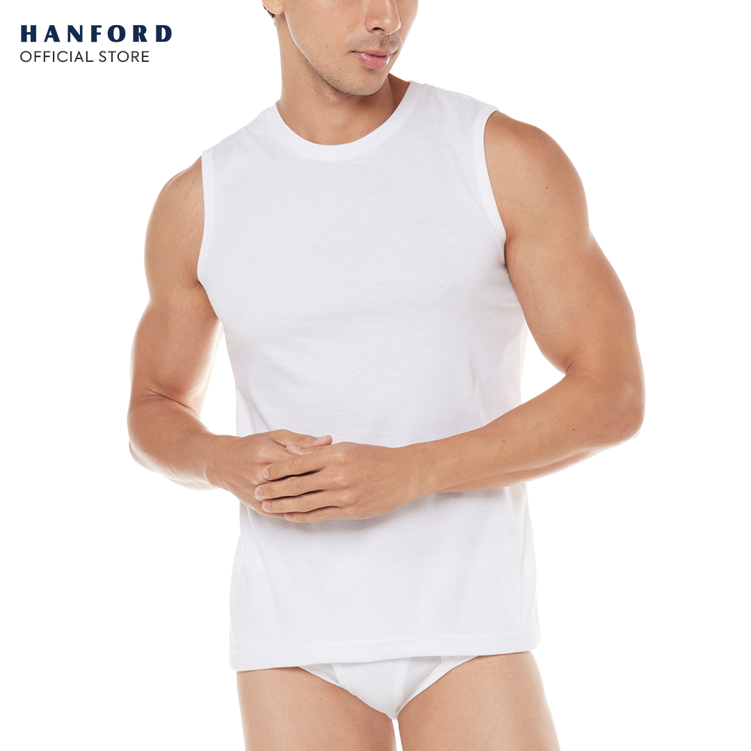 Hanford Men R-Neck Cotton Knit Single Jersey Modern Fit Sleeveless