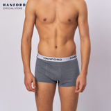 Hanford Men Natural Cotton Knit Boxer Briefs No Spandex OG Rhode - Melange (3in1 Pack) S-2X