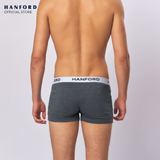 Hanford Men Natural Cotton Knit Boxer Briefs No Spandex OG Rhode - Melange (3in1 Pack) S-2X