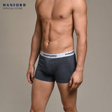 Hanford Men Natural Cotton Knit Boxer Briefs No Spandex OG Rhode - Melange (3in1 Pack) S-2X