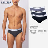 Hanford Men Regular Cotton Briefs OG Ridge - Assorted Melange (3in1 Pack)