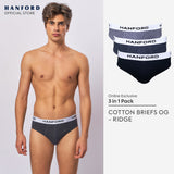 Hanford Men Regular Cotton Briefs OG Ridge - Assorted Melange (3in1 Pack)