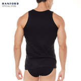 Hanford Men Regular Cotton Knit Single Jersey Tank Ryder - Black (Single Pack)