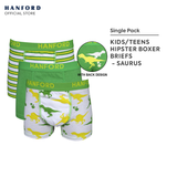 Hanford Kids/Teens Cotton Hipster Boxer Briefs Saurus - Dinosaurs Stripe Print (3in1 Pack)