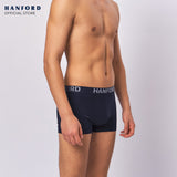 Hanford Men Natural Cotton Knit Comfort Boxer Briefs (No Spandex) - Sky Captain (Single Pack) S-4X Big Plus Size