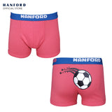 Hanford Kids/Teens Premium Ribben Cotton Hipster Boxer Briefs Soccer Print - Assorted (3in1 Pack)