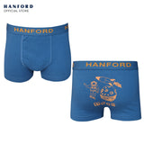 Hanford Kids/Teens Cotton Hipster Boxer Briefs Space - Space Rocks Astronaut & Stripe Print (3in1 Pack)