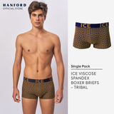 Hanford iCE Men Viscose w/ Spandex Boxer Briefs Tribal - Blue Graphite/Tribal Print (Single Pack)