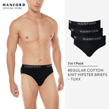 Hanford Men Regular Cotton Briefs Tuxx - Black (3in1 Pack)