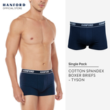 Hanford Men Cotton w/ Spandex Boxer Briefs Tyson - Black Iris (Single Pack)