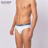 Hanford Men Regular Cotton Briefs V103 - White (3in1 Pack)