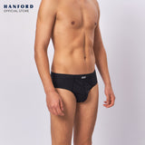 Hanford Men Regular Cotton Briefs Inside Garter V313 - Black (3in1 Pack)