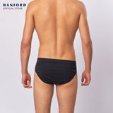 Hanford Men Regular Cotton Briefs Inside Garter V313 - Black (3in1 Pack)