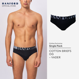 Hanford Men Regular Cotton Briefs OG Vader - Black (1PC/Single Pack) S-4X Big Plus Size