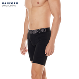 Hanford Athletic Men Pro Cool Quick Dry Compression Shorts with 2 Side Pockets Wayne - Black (Single Pack)