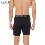 Hanford Athletic Men Pro Cool Quick Dry Compression Shorts with 2 Side Pockets Wayne - Black (Single Pack)
