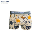 Hanford Kids/Teens Cotton Hipster Boxer Briefs Zoo - Zoo Animals & Stripe Print (3in1 Pack)