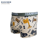 Hanford Kids/Teens Cotton Hipster Boxer Briefs Zoo - Zoo Animals & Stripe Print (3in1 Pack)