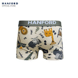 Hanford Kids/Teens Cotton Hipster Boxer Briefs Zoo - Zoo Animals & Stripe Print (3in1 Pack)