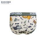 Hanford Kids/Teens Cotton Hipster Briefs Zoo - Zoo Animals & Stripe Print (3in1 Pack)
