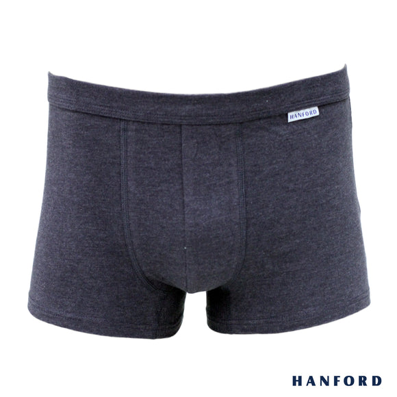 Hanford Men Cotton w/ Spandex Inside Garter Boxer Briefs - Hudson/Black Melange (Single Pack)