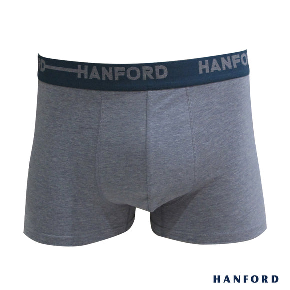 Hanford Men Cotton w/ Spandex Boxer Briefs Zach - Silver Filigree (Single Pack)