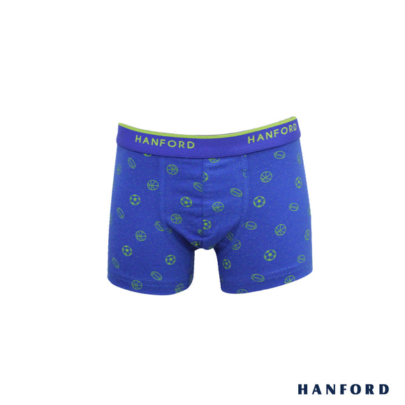 Hanford Kids/Teens Cotton w/ Spandex Boxer Briefs Toys - Balls Print/Nautical Blue (Single Pack)