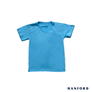 Hanford Kids/Teens V-Neck Short Sleeves Shirt - Light Blue (Single Pack)