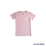 Hanford Kids/Teens 100% Cotton V-Neck Short Sleeves Shirt - Lt. Pink (Single Pack)