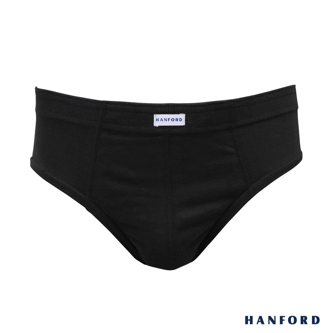 Hanford Men Regular Cotton Briefs Inside Garter V313 - Black (3in1 Pac ...