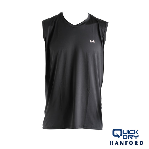 Hanford Athletic Men V-Neck Quick Dry Training Sport Active Sleeveless Shirt (Single Pack)
