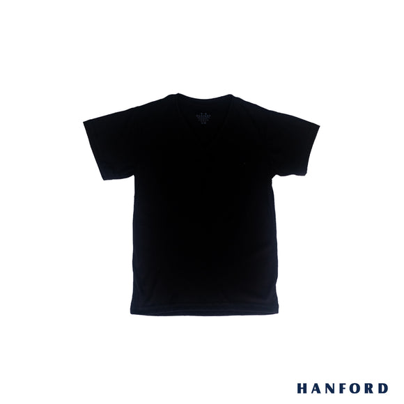 Hanford Kids/Teens V-Neck Short Sleeves Shirt - Black (Single Pack)