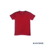 Hanford Kids/Teens 100% Cotton R-Neck Short Sleeves Shirt - Red (Single Pack)