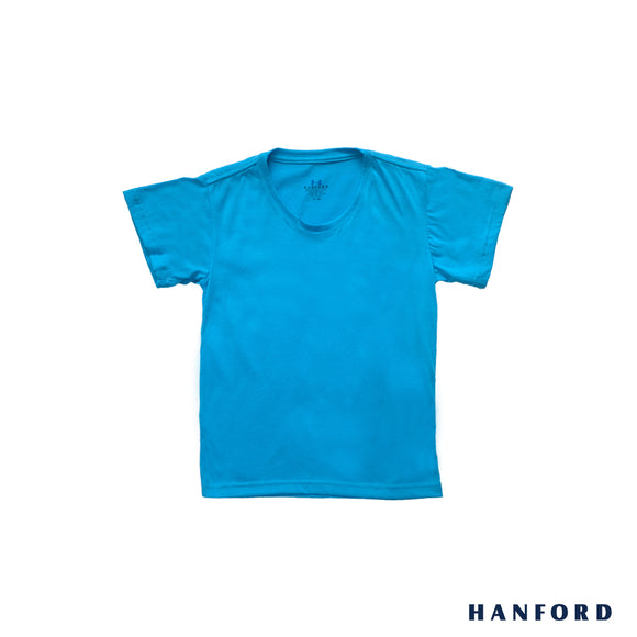 Hanford Kids/Teens R-Neck Short Sleeves Shirt - Ivory Aqua (Single Pack)