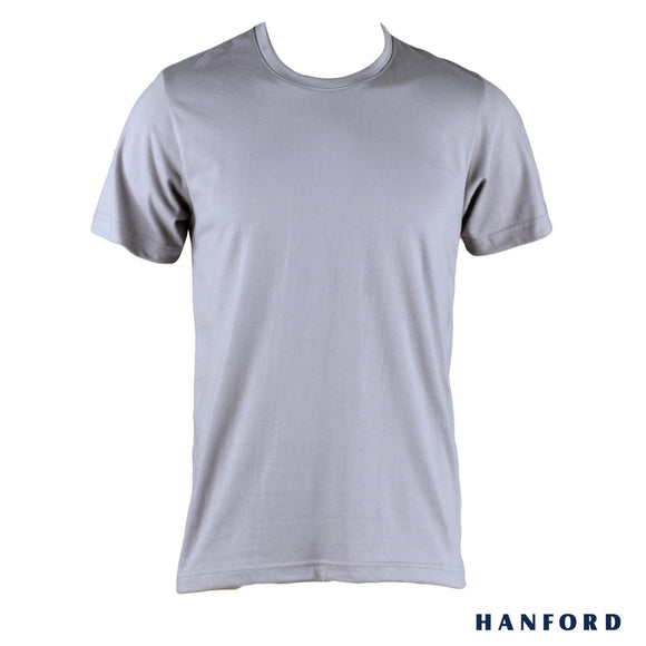 Hanford Men/Teens R-Neck Cotton Modern Fit Short Sleeves Shirt - Charcoal Gray (SinglePack)