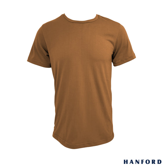 Hanford Men/Teens R-Neck Cotton Modern Fit Short Sleeves Shirt - Brown Sugar (SinglePack)