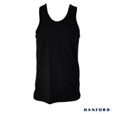 Hanford Men Regular Cotton Single Jersey Tank Ryder - Black (Single Pack)