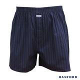 Hanford Men 100% Premium Cotton Woven Boxer Shorts Stiles - Stripe (1PC/SinglePack)