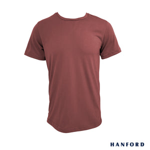 Hanford Men/Teens R-Neck Cotton Modern Fit Short Sleeves Shirt - Withered Rose (SinglePack)