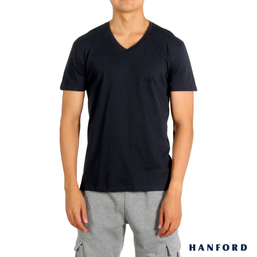 Hanford Ice Men 100% Cotton V-Neck Modern Fit Short Sleeves Shirt - Na –  Hanford