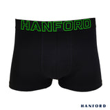 Hanford Men Cotton w/ Spandex Boxer Briefs Neon Collection Ravish - TapShoe/Green Logo (Single Pack)