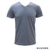 Hanford Men/Teens V-Neck Shirt Modern Fit Short Sleeves - Blue Indigo (1PC/SinglePack)