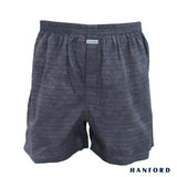 Hanford Men 100% Premium Cotton Woven Boxer Shorts Barks - Bark Print/Steel Gray (SinglePack)