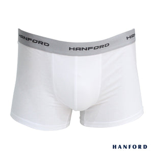 Hanford Men Cotton w/ Spandex Boxer Briefs Alpha - White (Single Pack)