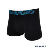 Hanford Men Cotton w/ Spandex Boxer Briefs Neon Collection Radian -Black/Blue Logo (Single Pack)