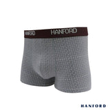 Hanford Men Cotton w/ Spandex Boxer Briefs Kol - Triangle Print/Mirage Gray (Single Pack)
