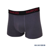 Hanford Men Cotton w/ Spandex Boxer Briefs Eclipse Collection - Gray/Black (2in1 Pack)