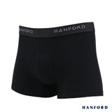 Hanford Men Cotton w/ Spandex Boxer Briefs Huntley - Black (Single Pack)
