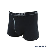 Hanford Men Cotton w/ Spandex Boxer Briefs w/ Fly Opening Benson - Black (Single Pack)