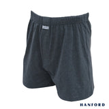 Hanford Men Premium Cotton Knit Lounge/Sleep/Boxer Shorts - Tyler/Dark Shadow (Single Pack)